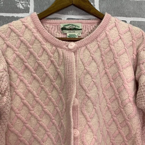 Aran Crafts 100% Merino Wool Cardigan XL Made in Ireland. - Picture 4 of 9